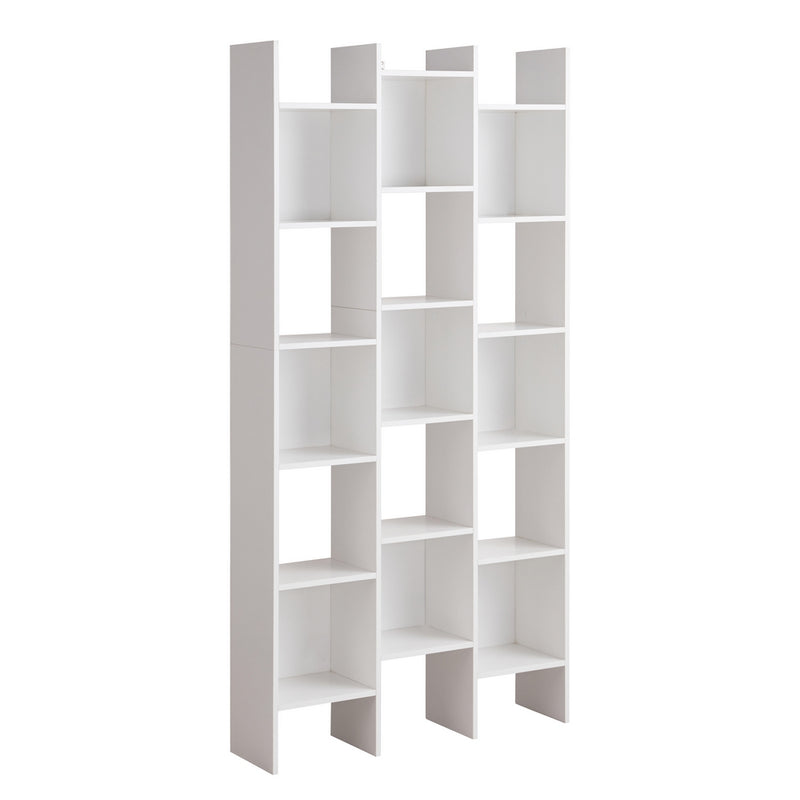 Libreria 15 Ripiani 96x24,8x192 cm in Legno MDF Bianco