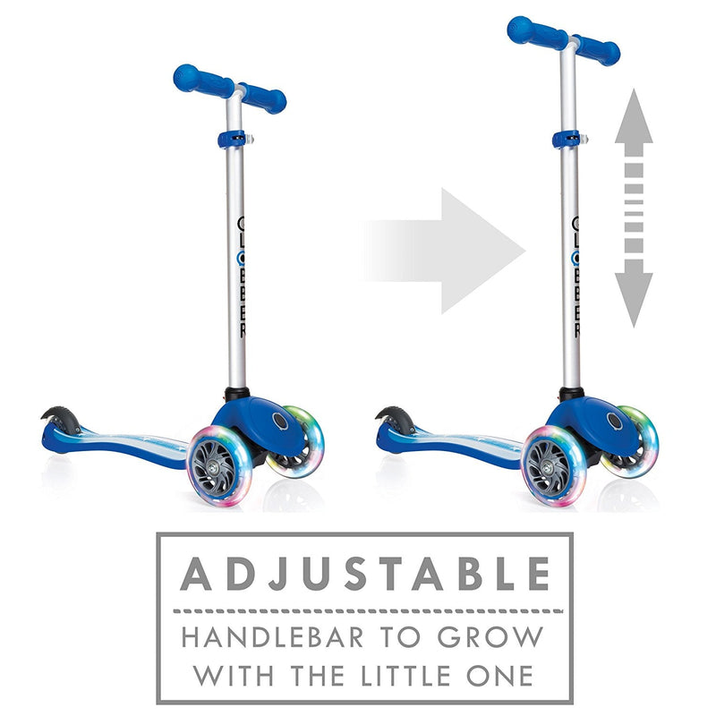 Monopattino a 3 Ruote a LED 3 Altezze Max 50Kg Globber PRIMO Fantasy Lights Up Stelle Azzurro