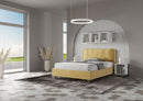 Letto Matrimoniale Francese Imbottito in Microfibra Antea Large Ocra Varie Misure