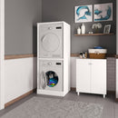 Coprilavatrice e Asciugatrice a Colonna 70,3x179x60,6 cm in Nobilitato 18 mm Bianco