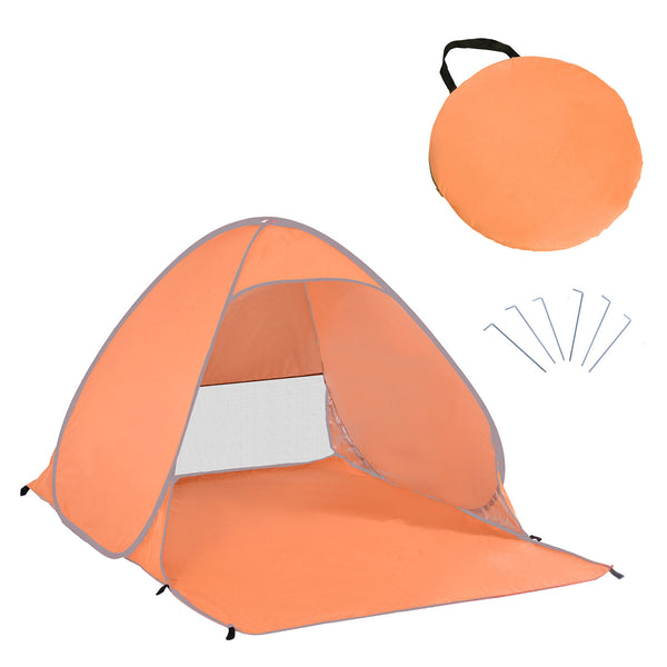 sconto Tenda da Spiaggia Pop Up 200x150x119 cm Protezione UV 30+ e Borsa di Trasporto Arancione
