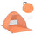Tenda da Spiaggia Pop Up 200x150x119 cm Protezione UV 30+ e Borsa di Trasporto Arancione