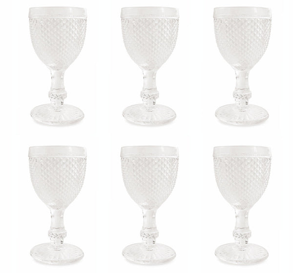 Set de 6 verres Ø8,2x16,5 cm en verre VdE Tivoli 1996 Diamond Transparent sconto