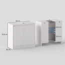 Mobile Sottolavabo per Bagno 60x30x59,8 cm con 2 Ante con Ripiano Regolabile per Lavabi senza o con Colonna in MDF Bianco      