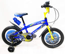 Bicicletta per Bambino 16" 2 Freni con Borraccia e Scudetto Frontale Blu