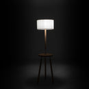 Lampada da Terra 40x40xH135 cm in Tessuto e Legno Acrux Bianco