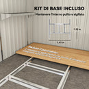 Capanno Attrezzi 1,5x2m con Base Porta Scorrevole e Tetto Inclinato in Metallo Grigio Scuro      