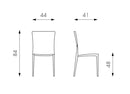 Set 4 Sedie 41x44xH84 cm in Polipropilene Denise Grigio Chiaro
