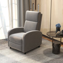 Poltrona Relax 64x86x102 cm Reclinabile Manuale in Tessuto Effetto Lino Grigia