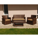 Set Salottino Polyrattan Marrone Divano Poltrone Tavolino per Arredo Giardino