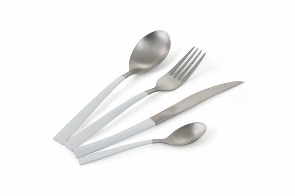 Ménagère de Service de Couverts 24 Pièces en Acier Villa d'Este Home Tivoli Inverse Argent / Blanc online