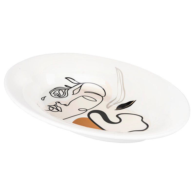 Piatto da Portata 47x34x10 cm  in Ceramica VdE Tivoli 1996 Face to grey 