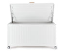 Baule Contenitore da Esterno 141,6x72x70h cm Apertura Facile e Ruote in Alluminio Ocean S Bianco 