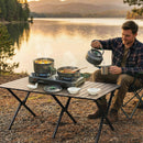 Set di Pentole Campeggio 4-5 Persone, Cucina Campeggio Alluminio, Grigio      
