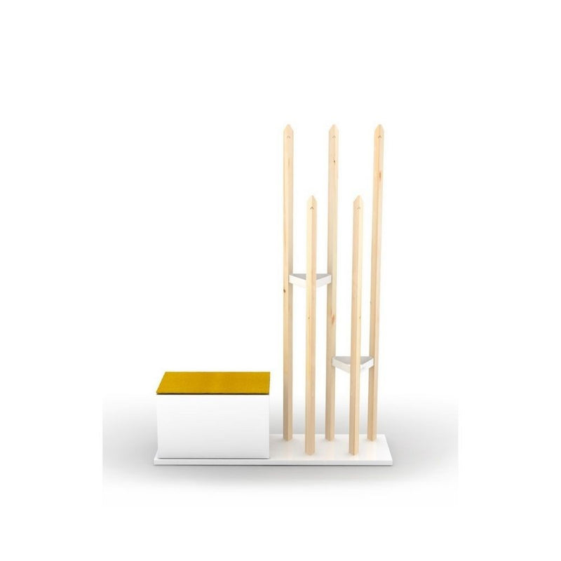 Appendiabiti scarpiera 120x36x168 cm Katana rovere bianco