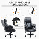 Sedia Poltrona Massaggiante da Ufficio Riscaldata con 2 Punti Massaggio e 8 Programmi Nera