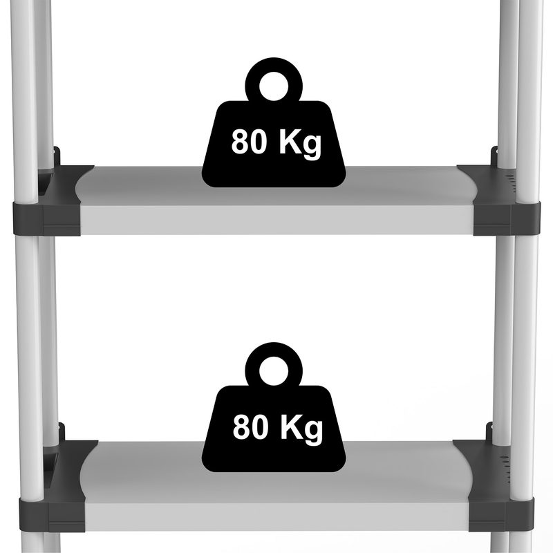 Scaffale 3 Ripiani 80x40x85 cm in Resina PVC Grigio    