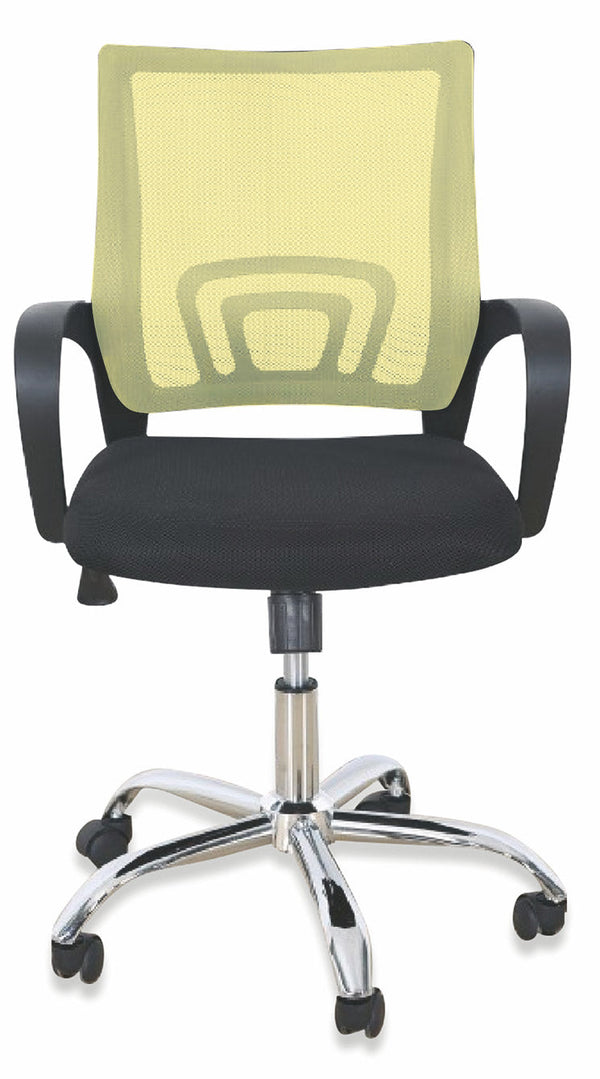 Chaise de bureau opérative en tissu à mailles réglables jaune Soriani H96 acquista