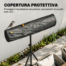 Riscaldatore Elettrico a Infrarossi da Esterno 2500 W 87x81x180 cm IP65 con Telecomando e Timer in Alluminio Nero      