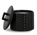 Candela con Coperchio Ø14,5x14 cm in Ceramina Twine Nero