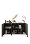 Madia Design Moderno 3 Ante Venus 181x44x84 cm Titanio E Noce Mercure