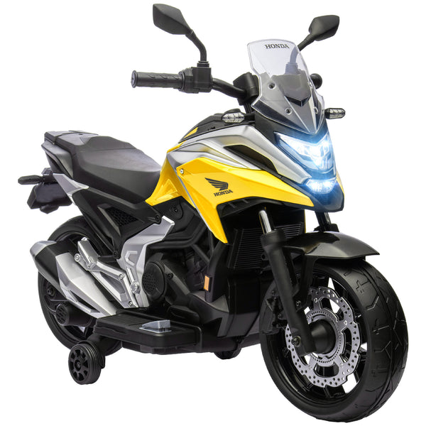 Moto Elettrica per Bambini 3-6 Anni Licenza HONDA NC750X 12V Doppi Motori Rotelle 3 km/h Max 30kg Giallo prezzo