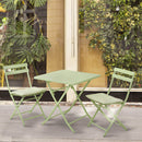 Set Tavolino e 2 Sedie Pieghevoli da Giardino in Acciaio Kraus Tiziano Verde