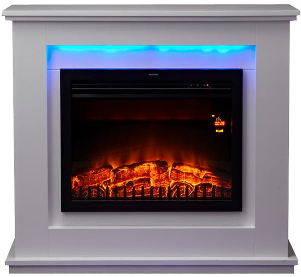 Cheminée Electrique Sol Effet Flamme 2000W Chemin'Arte Sydney Blanc acquista