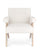 Fauteuil de salon Faiza 57,5x80x83 cm en tissu ivoire