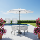 Ombrellone Rotondo da Giardino Ø 3 m Palo Ø48 mm Struttura in Acciaio Esterno Bianco