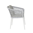 Set Tavolo Rettangolo e 8 Sedie da Giardino in Alluminio Muses 240 Bianco