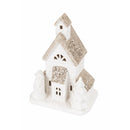 Casetta porta Candela Tealight 13x8x17,5 cm in Stoneware con Led