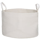 Cesto Portabiancheria Pieghevole con Manici 88L Ø56x35.5 cm in Cotone Naturale Bianco Crema 