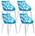 Ensemble de 4 chaises de bureau d'attente Tosini Orlando Blue en polypropylène