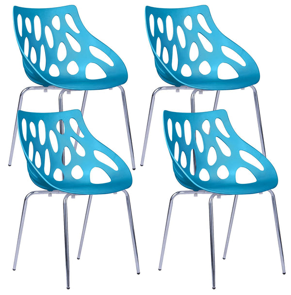 Ensemble de 4 chaises de bureau d'attente Tosini Orlando Blue en polypropylène prezzo