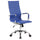 Chaise de bureau présidentielle en faux cuir Tosini Dallas Blue