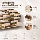 Set 10 Pannelli Adesivi Piastrelle da Parete 30,5 cm Decoro Mosaico Mattoncini in PVC Marrone      