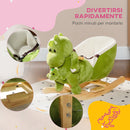 Cavallo a Dondolo per Bambini 32 Melodie in Legno e Peluche Dinosauro Verde 