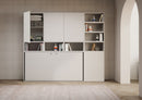 Letto Singolo a Scomparsa Composizione E Kando H226,7 Bianco Frassino con Materasso