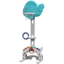 Canestro Basket per Bambini Regolabile 5 in 1 Porta da Calcio e Golf Azzurro  