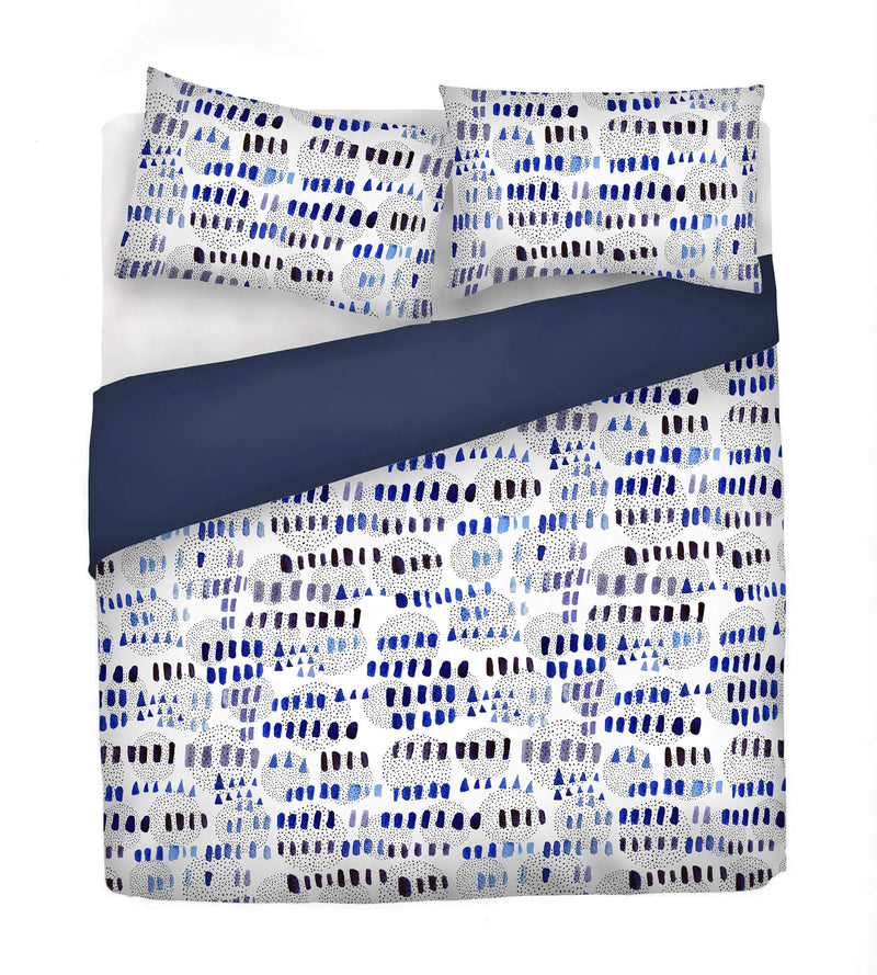 Copripiumino con Stampa sul Sacco e Federe Doubleface Punti e Linee