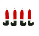 Set 4 Copripiedi Sedia Natalizio 50x10x22 cm Rosso