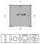 Casetta Box da Giardino Porta Utensili 200x200 cm in Legno Giulia