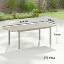 Tavolo da Giardino Allungabile 154-214x85x75 cm per 8-10 Persone in Alluminio e Acciaio Grigio Chiaro      