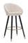 Tabouret de Bar Prague Crème 55x56x104 cm Bois et Éponge Or Crème et Noir