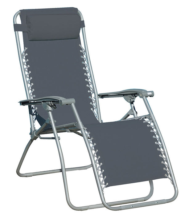 Chaise longue pliante inclinable Zero Gravity en fer et textilène Versilia gris prezzo