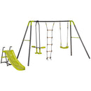 Set Altalena 3 Posti con Cavallina e Arrampicata + Scivolo Nero e Verde