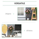 Pianta Finta di Rosa da 21 Fiori Ø18x90 cm con Vaso Riempito in Cemento e Muschio Rosa      