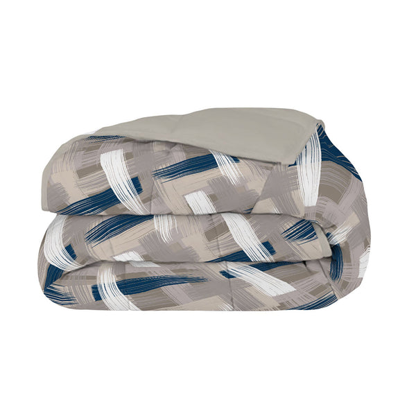 Couette Hiver 1 et Demi Imprimée en Microfibre 300gr Double Face Coups de Pinceau sconto