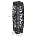 Lampada Solare da Giardino 20x20x68 cm con Illuminazione LED in Acciaio e Rattan PE Grigio  